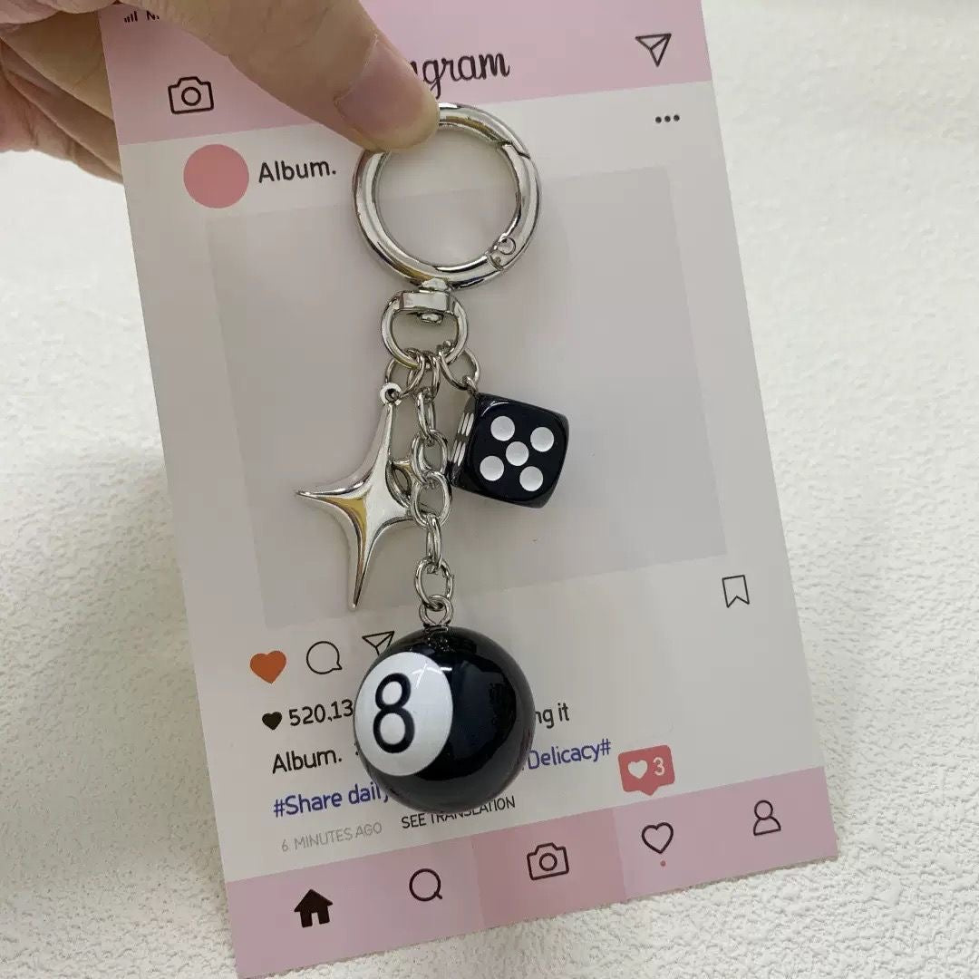 8 ball dice trending keychain