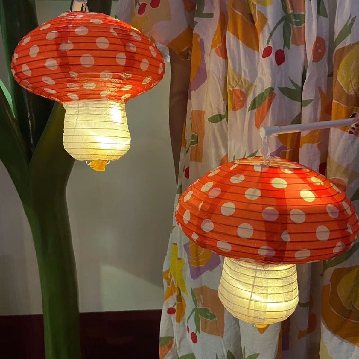 Japanese style paper strawberry, mushroom lantern