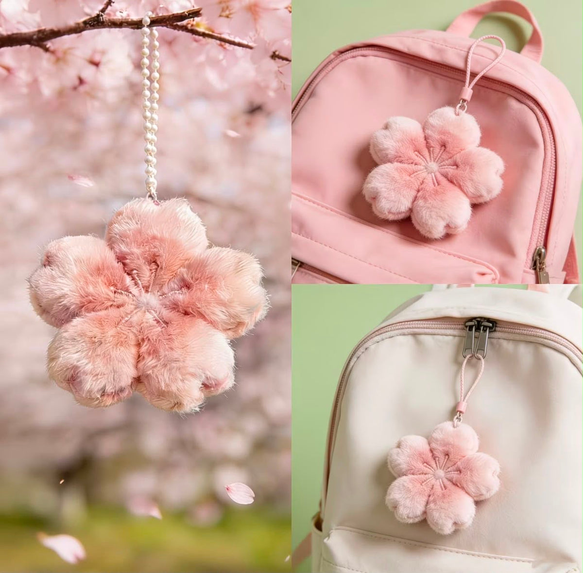 Cherry blossom plushie keychain