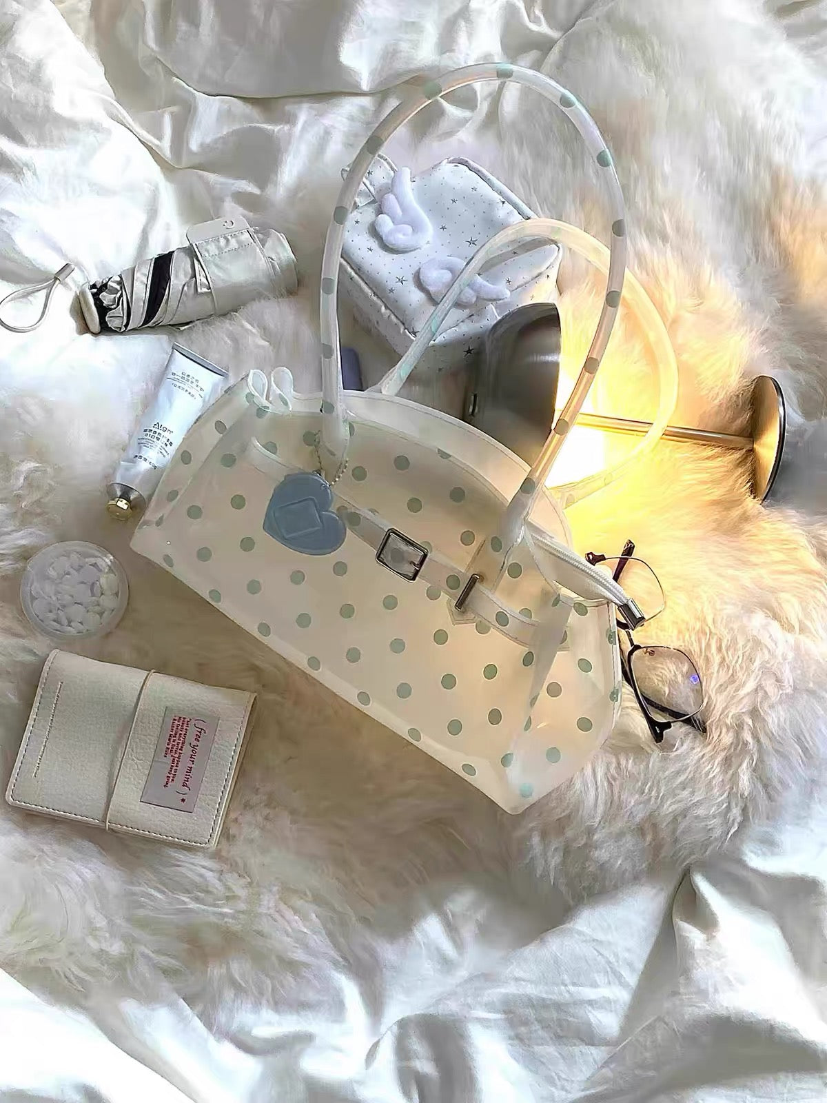 Viral polka dot jelly hand bag
