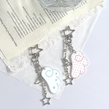 Aesthetic y2k angel wings star keychain