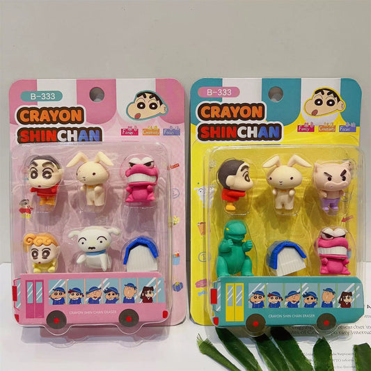 Shinchan eraser  6 pcs set