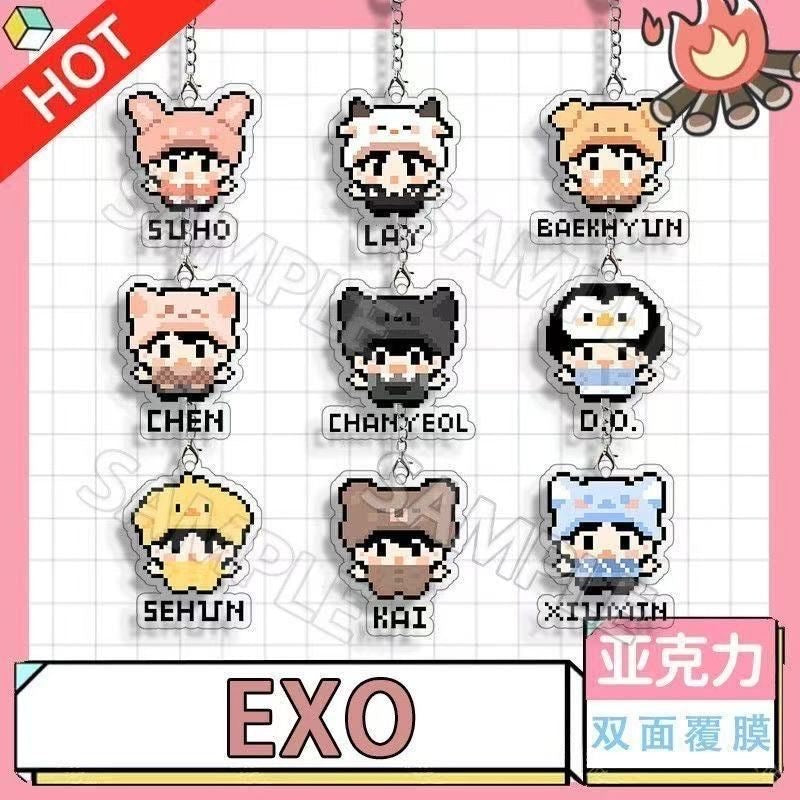 EXO acrylic keychain kpop