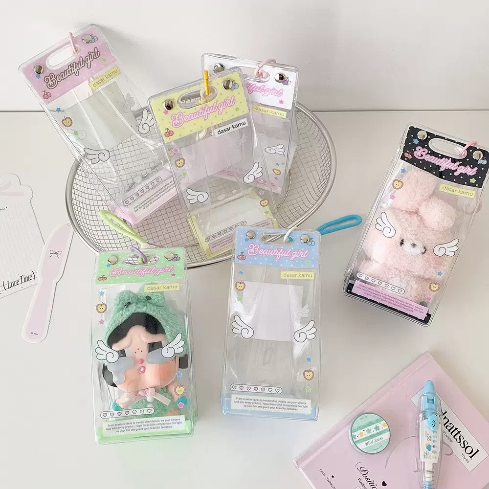 Korean kawai style trending doll plushie pouch bag