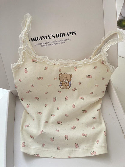 Asianchic Teddy print two pieces pj set