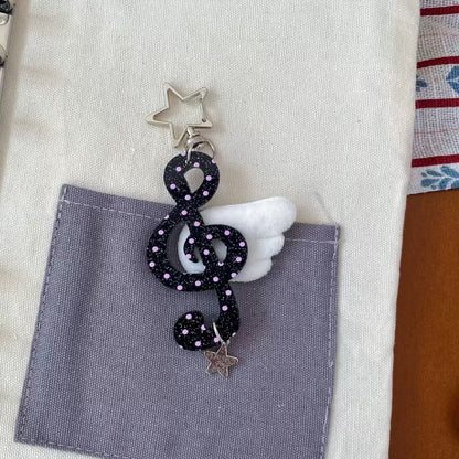Aesthetic musical angel wings keychain