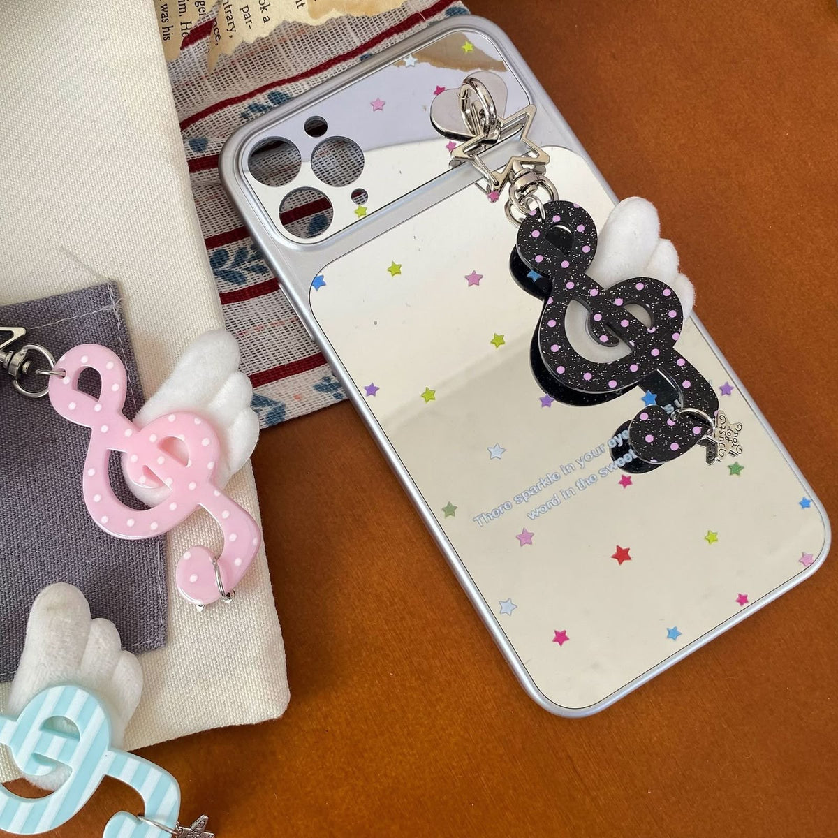 Aesthetic musical angel wings keychain