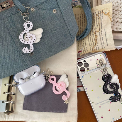 Aesthetic musical angel wings keychain