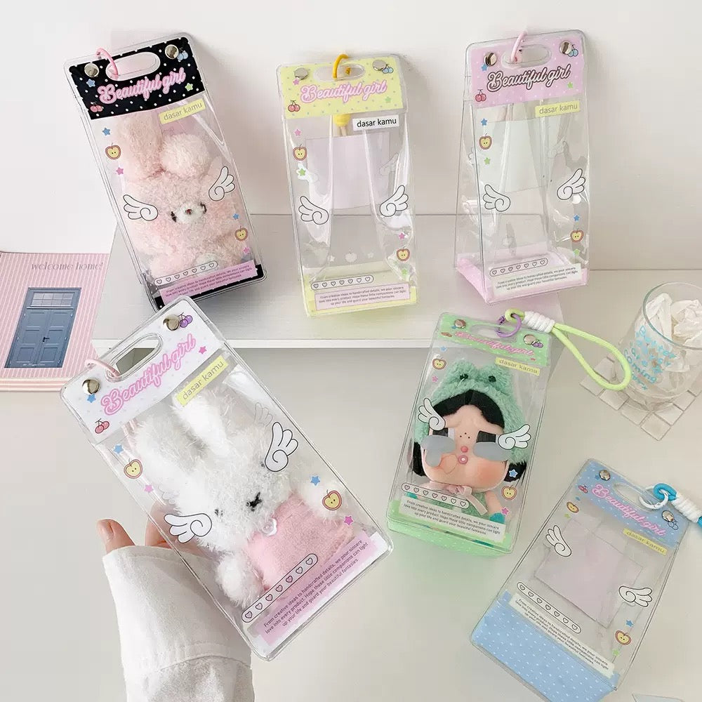 Korean kawai style trending doll plushie pouch bag