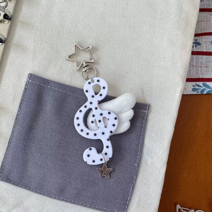 Aesthetic musical angel wings keychain