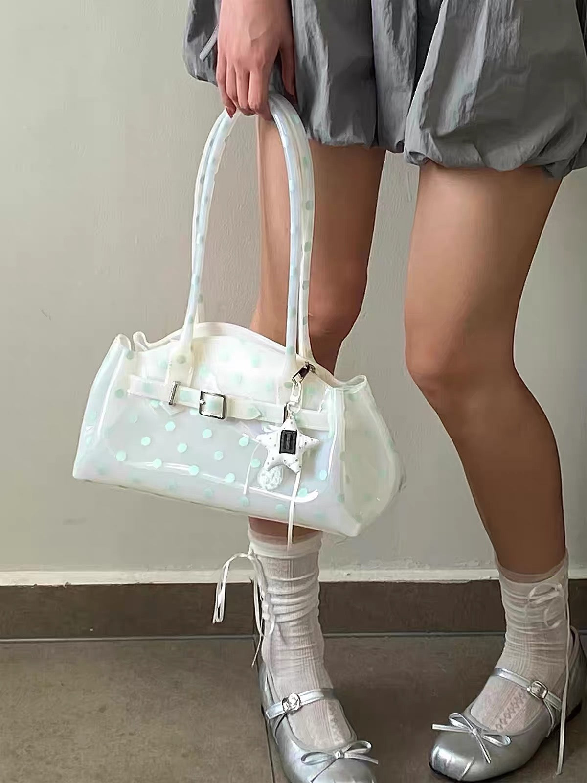 Viral polka dot jelly hand bag