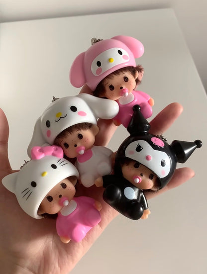 Viral mini monchhichi keychain