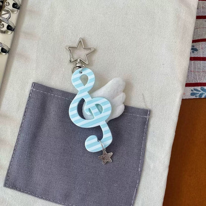 Aesthetic musical angel wings keychain