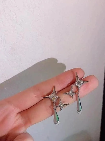 Double star Dimond earrings