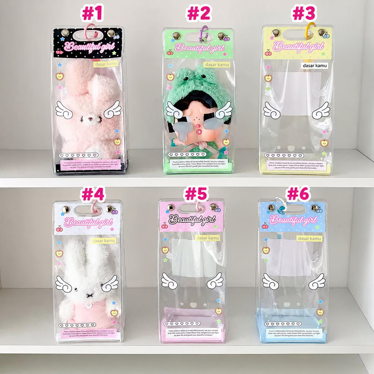 Korean kawai style trending doll plushie pouch bag
