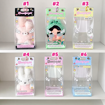 Korean kawai style trending doll plushie pouch bag