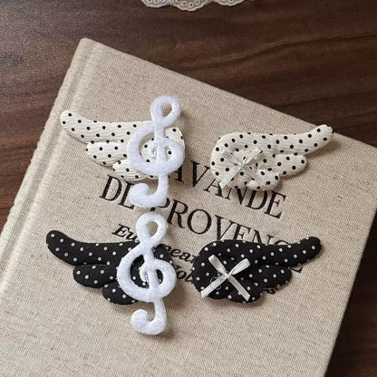 Summer cute polka dots angel wings hair clip