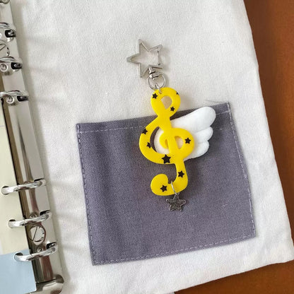 Aesthetic musical angel wings keychain