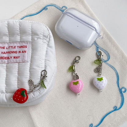 Cute strawberry sweetheart keychain charm