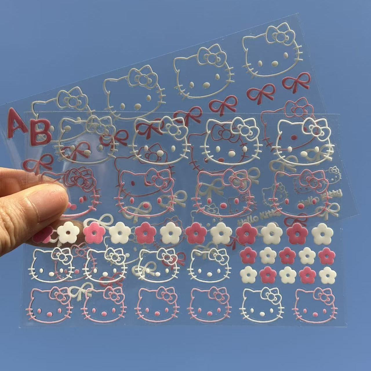 hello kitty sticker sheet waterproof for glass , laptop , phone decoration