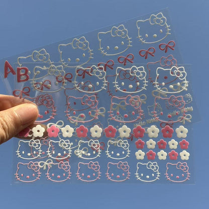 hello kitty sticker sheet waterproof for glass , laptop , phone decoration