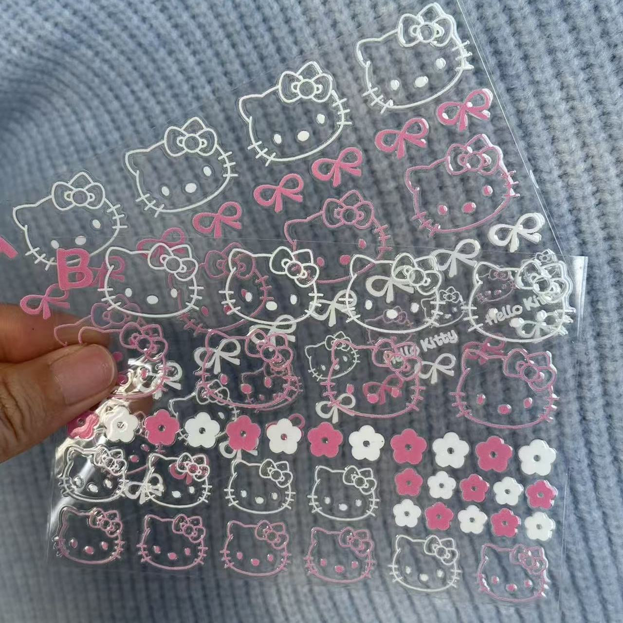 hello kitty sticker sheet waterproof for glass , laptop , phone decoration