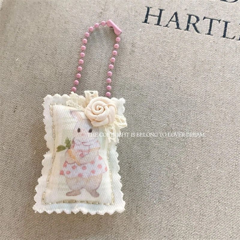 Coquette rabbit keyring