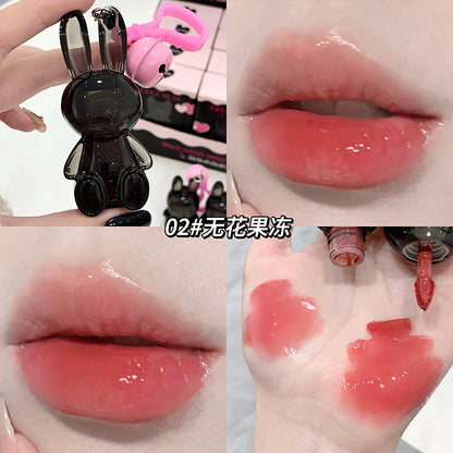 Gege bear black bunny water lip glaze