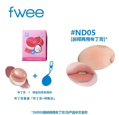 Fwee Lip and cheek Cream Blush lipstick Pudding with keychain