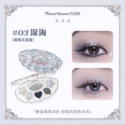 Flower knows shell pearl series six color eyeshadow palette