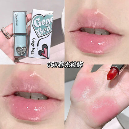 Gege bear crystal water mirror lip glaze