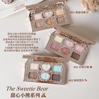 Flower knows sweetheart Bear series 6 color eyeshadow palette