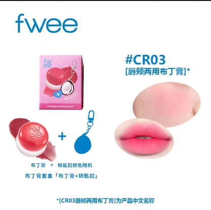 Fwee Lip and cheek Cream Blush lipstick Pudding with keychain