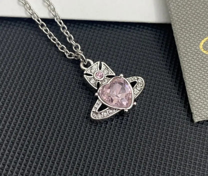Vivienne Westwood pink heart necklace