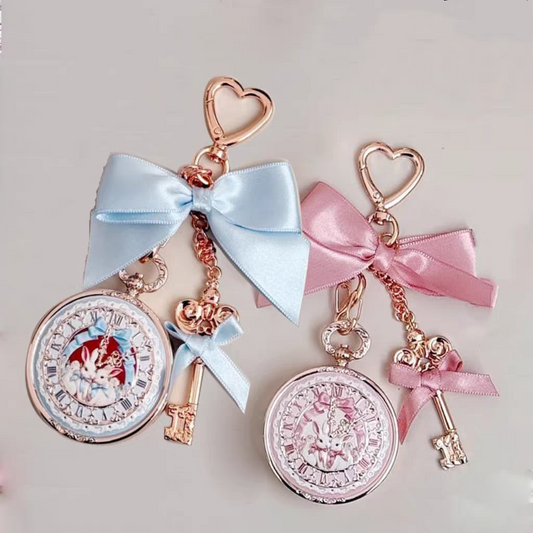 Flower knows bunny gardan bow lip balm keychain