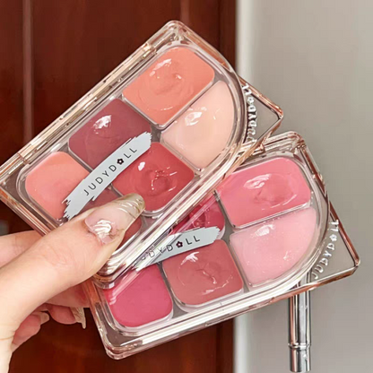 Judedoll six- color lipstick tray mirror lip glaze