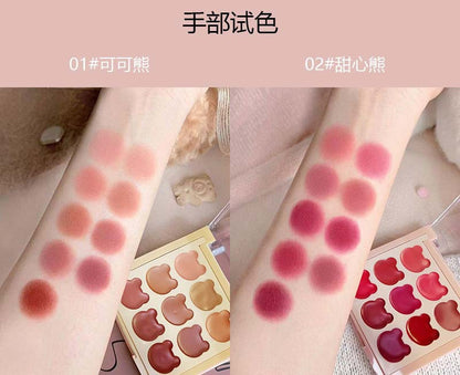 Cappuvini vitality bear nine color lip pallate