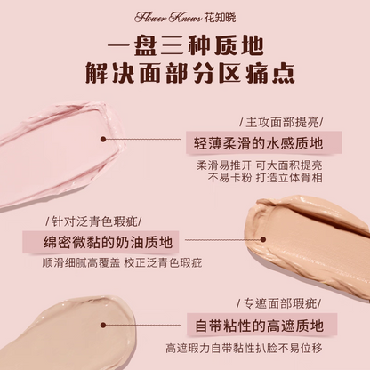 Flower knows sweetheart Bear series 4 color concealer pallate